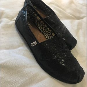 Women’s Black Sparkly Toms